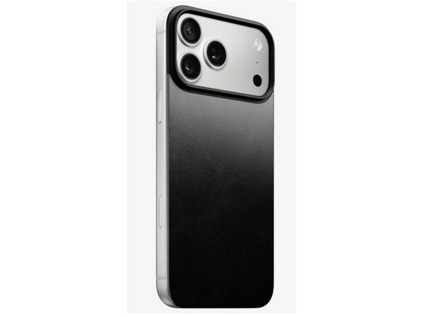NOMAD Magnetisk skinnrygg - Magnetisk overlegg for iPhone 17 Pro Max kompatibel med MagSafe| Horween-skinn (svart)