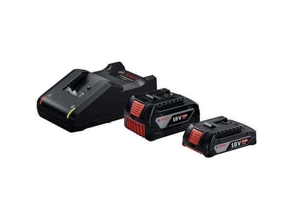 Bosch 1600A01ZS9 batteri- och laddarset 18 V, 2 batterier 4,0/2,0 Ah