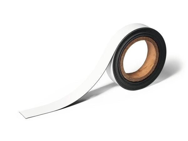 Slitesterk magnetisk merketape 30 mm x 5 m hvit