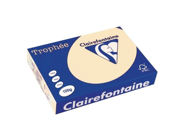 Clairefontaine Trophée 1242 väripaperi A4 120 g, kermanvärinen, 250 arkkia