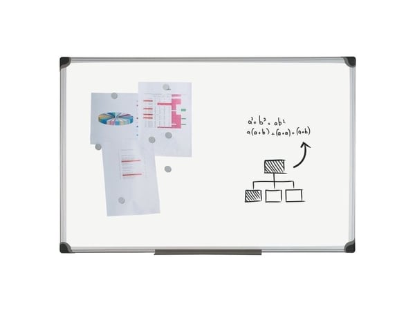 Whiteboardtavle, Bi-Office Maya, emalje, magnetisk, HxB: 100 x 150 cm, hvid
