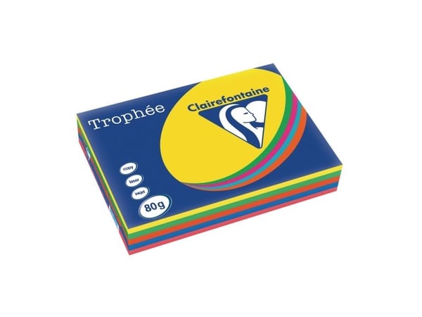 Clairefontaine 1708C, Laser-/Inkjet-utskrift, A3 (297x420 mm), 500 ark, 80 g/m², Blå, Grønn, Oransje, Rosa, Gult, 5 stykker