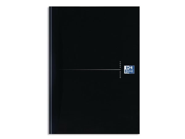 Oxford Office Smart Black - Notisbok - eskebundet - A4 (210 x 297 mm) - 96 ark / 192 sider - hvitt papir - linjert - svart perm - kartong