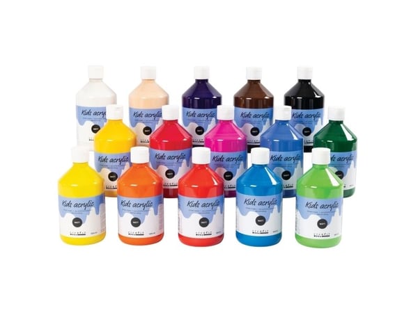 Akryylimaali a-color 02 - matta, 15 500 ml:n pulloa eri väreissä