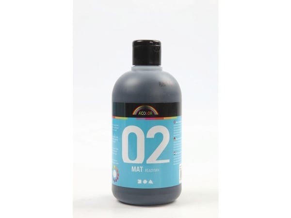 Akrylfärg A-Color 02 - matt, svart, 500 ml