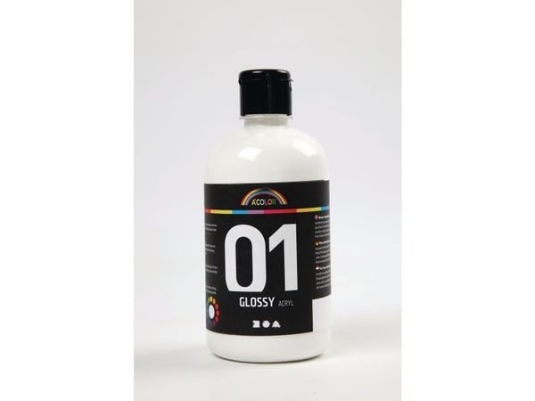 Akrylfärg A-Color 01 - blank, vit, 500 ml
