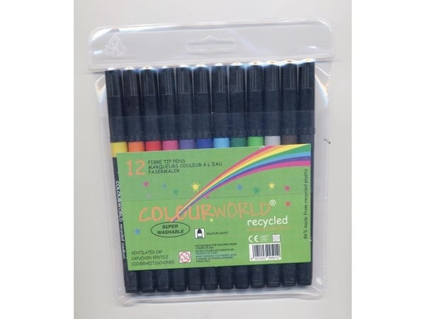Miljøvenlige tuscher Colourworld kierrätetty - (12 stk.)