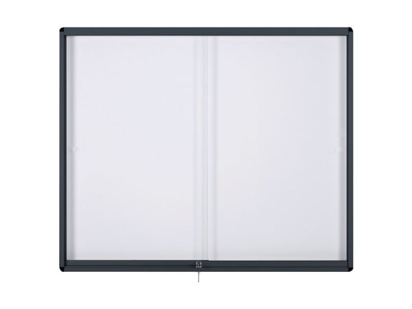 Opslagsskabe, Bi-Office, sikkerhedsglas, indendørs, skydelåger, 15 x A4 ark