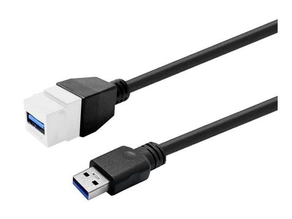 VivoLink Pro - USB-förlängningskabel - USB typ A (hona) keystone till USB typ A (hane) - USB 3.2 Gen 1 - 5 V - 1 A - 5 m - aktiv - vit