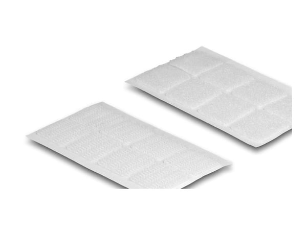 Delock - Krok & ögla prick - fyrkant, självhäftande - vit (paket om 64)