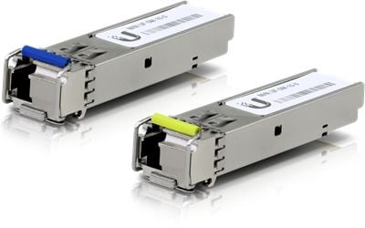Ubiquiti U Fiber - SFP (mini-GBIC) transceivermodul - 1GbE - LC-enkeltmodus - opp til 3 km - 1310/1550 (TX) / 1550/1310 (RX) nm (en pakke 2)