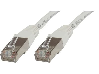 MicroConnect - Verkkokaapeli - RJ-45 (uros) RJ-45 (uros) - 25 cm - 6 mm - SFTP - CAT 6 - halogeeniton, pyöreä, säikeistetty - valkoinen - valkoinen