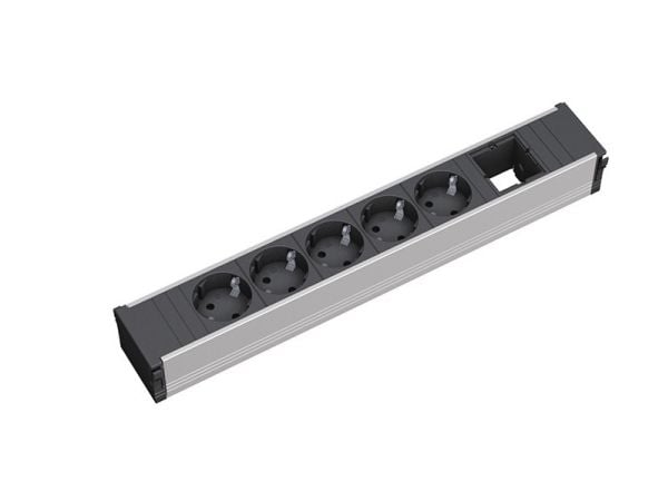 Bachmann 912.008, 0,1 m, 5 AC-pistorasia(a), Sisätila, Musta, Harmaa, 1 kpl