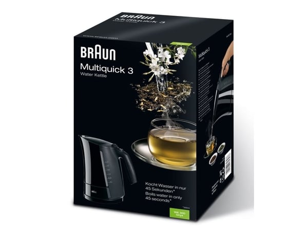 Braun WK 300, 1,6 L, 2200 W, Musta, Veden tason ilmaisin, Ylikuumenemissuoja, Suodatus
