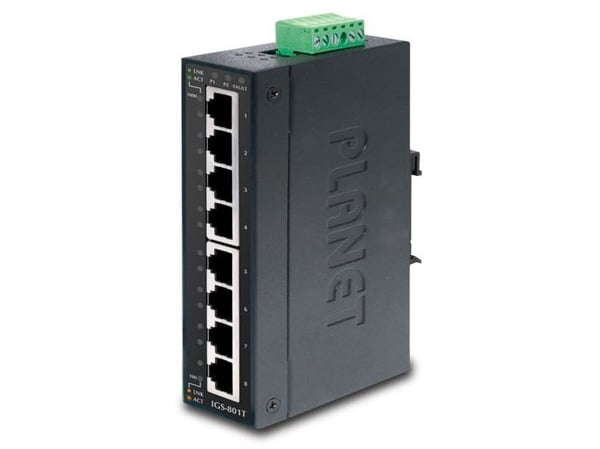 PLANET IGS-801T - Switch - 8 x 10/100/1000 - DIN-skinnemonterbar