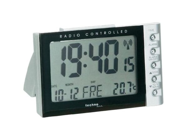 Technoline WT 188, Digital vekkerklokke, Svart, Sølv, 12/24h, °C, LCD, Batteri