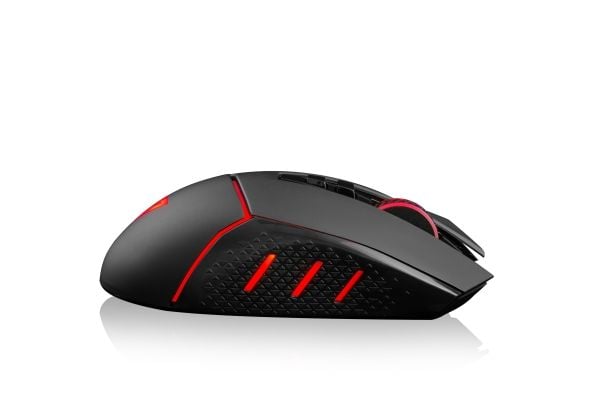 Modecom MC-GMX4, Oikeakätinen, Optinen, USB A-tyyppi, 7200 DPI, Musta, Punainen