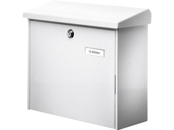 Burg Wächter 4120 COMFORT 913 W postkasse i stålplate hvit nøkkellås