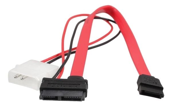 Akasa - SATA-kabel - Slimline SATA (hunn) til SATA, 4-pins intern strøm (5V) - 20 cm