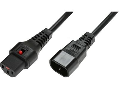 MicroConnect - Jatkojohto virralle - IEC 60320 C14 - IEC 60320 C13 - 1 m - musta