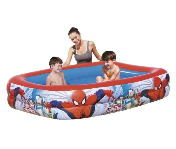 Bestway 98011, Oppblåsbart basseng, 450 l, Rektangulær, 6 år, Spider-Man, Vinyl
