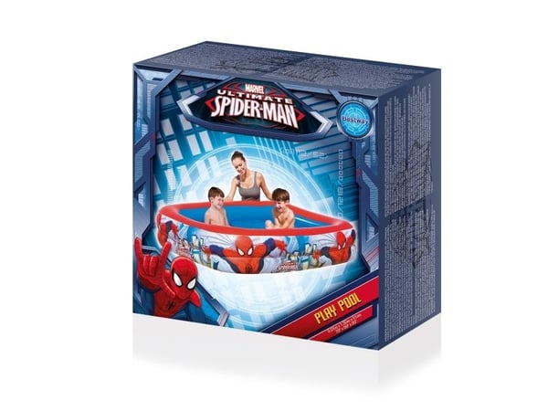 Bestway 98011, Oppblåsbart basseng, 450 l, Rektangulær, 6 år, Spider-Man, Vinyl