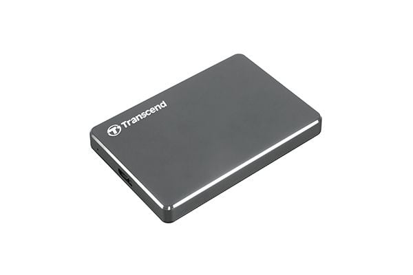 Transcend StoreJet 25C3 - Harddisk - 1 TB - ekstern (bærbar) - 2.5" - USB 3.0 - jerngrå