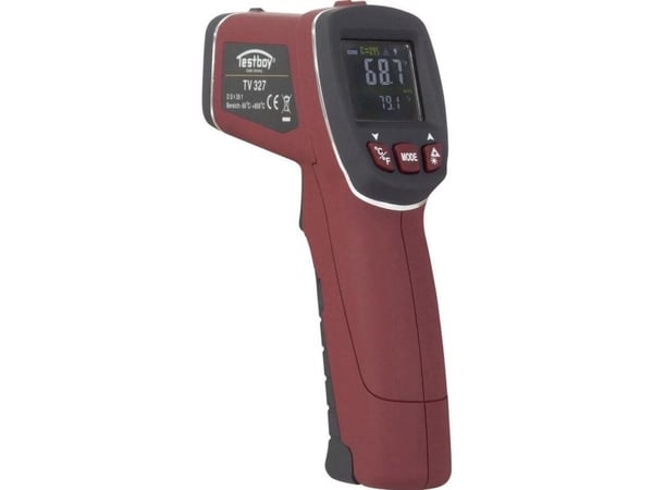 Testboy TV 327 infrarødt termometer optikk 30:1 -50 til +760 °C, berøringsfri IR-måling, kontaktmåling