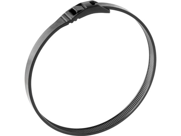 Norma kabelband 600 mm 7,602 mm svart med platt huvud, hög dragbrottsstyrka 1 st