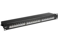 MicroConnect - Patch-panel - CAT 6 - STP - RJ-45 X 24 - svart - 19"