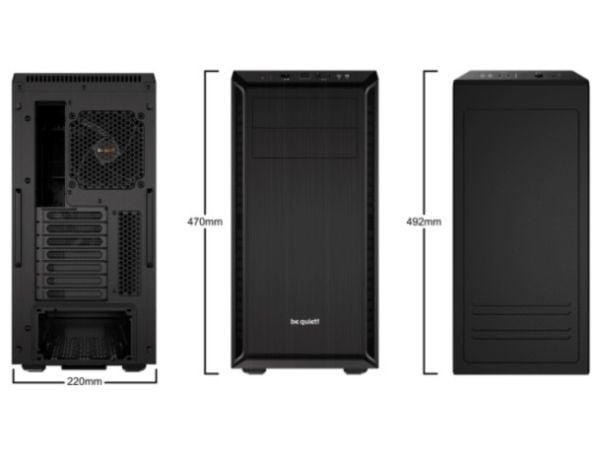 be quiet! Pure Base 600 - Miditower - ATX - ingen strømforsyning - USB/Lyd - Sort - (Inkl. 2 x Pure Wings 2 blæsere)