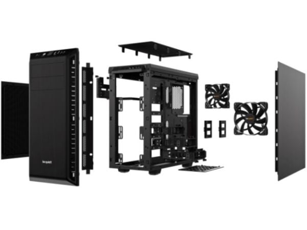 be quiet! Pure Base 600 - Miditower - ATX - ingen strømforsyning - USB/Lyd - Sort - (Inkl. 2 x Pure Wings 2 blæsere)