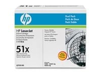 HP 51X, alkuperäinen riittoisa musta LaserJet-värikasetti, kaksoispakkaus, 26000 sivua, Musta, 2 kpl