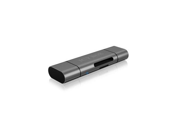 ICY BOX IB-CR200-C, MicroSD (TransFlash), SD, Sort, 480 Mbit/s, Aluminium, Plast, 128 GB, USB 2.0