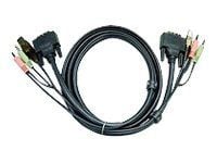 ATEN 2L-7D03U - Video / USB / äänikaapeli - USB, stereo-minijakki, DVI-I (uros) - stereo-minijakki, USB tyyppi B, DVI-I (uros) - 3 m
