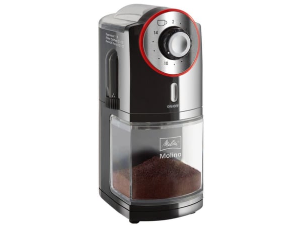 Melitta Molino, 200 g, Musta, Punainen, Ruostumaton teräs, 14 kpl, 100 W, 1,61 kg, 162 mm