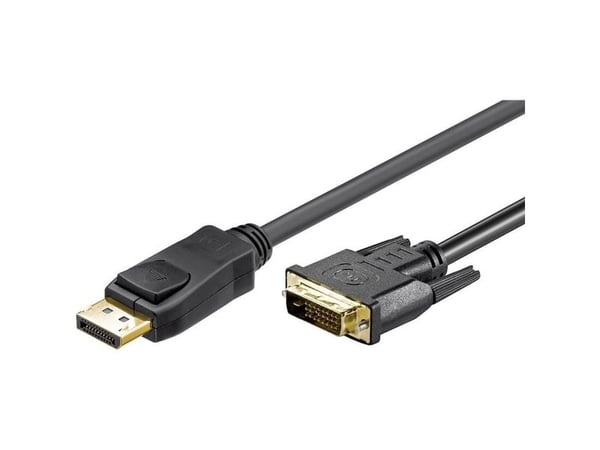 Goobay 3m DP/DVI, 3 m, DisplayPort, Gull, Sort, Hankjønn/hankjønn, 1 stykker