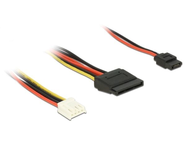 Delock - Strømadapter - 4-pin intern strøm (R) til SATA-strøm, Slimline SATA strøm (R) - 24 cm
