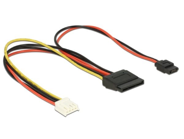 Delock - Strømadapter - 4-pin intern strøm (R) til SATA-strøm, Slimline SATA strøm (R) - 24 cm