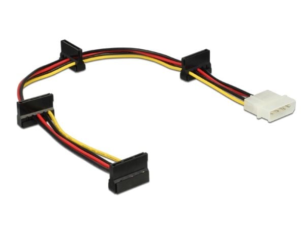 DeLOCK - Strømforsyningsadapter - 4-PIN intern strøm (P) til SATA strøm (R) - 40 cm - mange farver