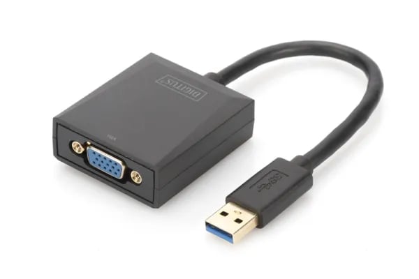 DIGITUS USB 3.0 to VGA Adapter - Ekstern videoadapter - USB 3.0 - VGA - svart
