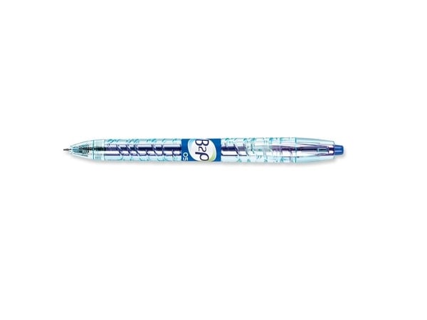 Pilot B2P Gel, Kuulakärkikynän kiinnitys painamalla paikalleen, Sininen, Läpinäkyvä, Sininen, Muovi, 0,5 mm, 0,32 mm