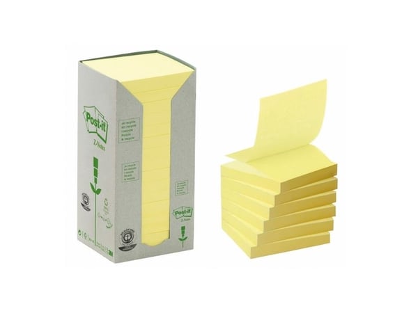 Post-it Z-Notes R-330-1T - Notisminitårn - 76 x 76 mm - 1600 ark (16 x 100) - gul