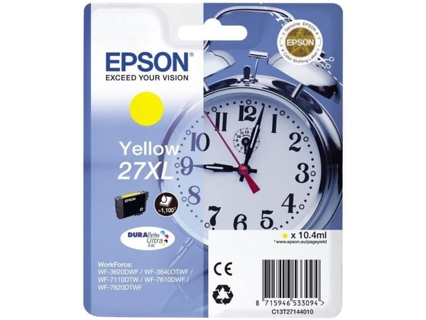 Epson 27XL - 10.4 ml - XL - gul - original - blekkpatron - for WorkForce WF-3620, WF-3640, WF-7110, WF-7210, WF-7610, WF-7620, WF-7710, WF-7715, WF...