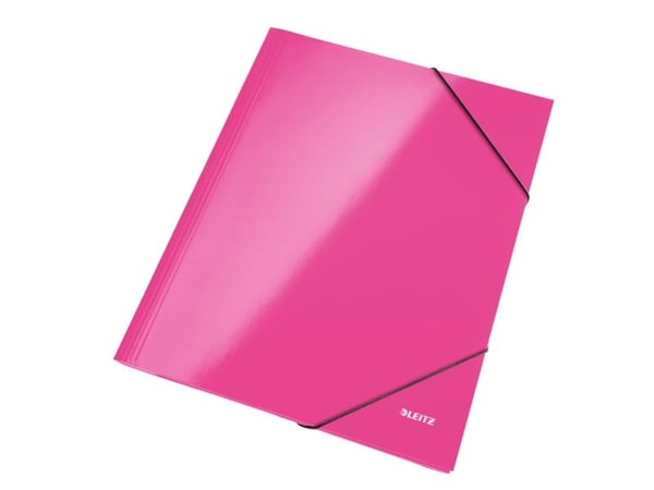 Leitz WOW - 3-fliksmappe - for A4 (210 x 297 mm) - kapasitet: 250 ark - metallisk rosa