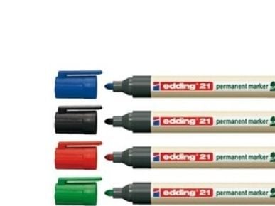 edding EcoLine 21 - Markør - permanent - for glass, metall, plast - rød - 1.5-3 mm