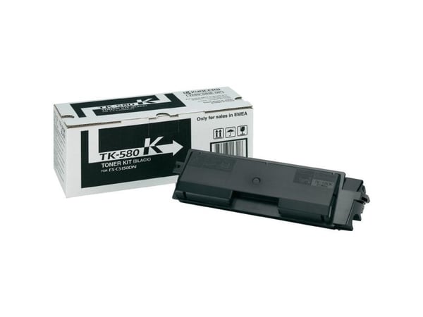 Kyocera TK 580K - Svart - original - tonerkassett - för ECOSYS P6021cdn, P6021cdn/KL3; FS-C5150DN, C5150DN/KL3