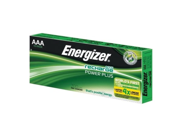 Genopladelige batterier Energizer NIMH AAA, pakke a 10 stk.