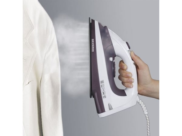 SEVERIN BA 3210 - Dampstrykejern med automatisk slukking - såleplate: keramisk - 2500 W - hvit/purpur
