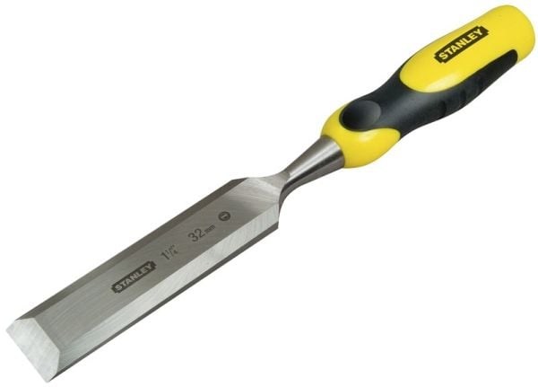 Stanley 0-16-881, Bred meisel, Meisel skjær, Stål, Sort, Gult, Ergonomisk, 32 mm